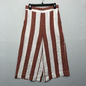 Madewell Women Wide Leg Capri Crop Pants Size Medium Linen Blend B319 -22